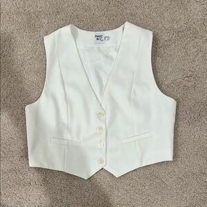 Princess Polly White Button-Up Vest
